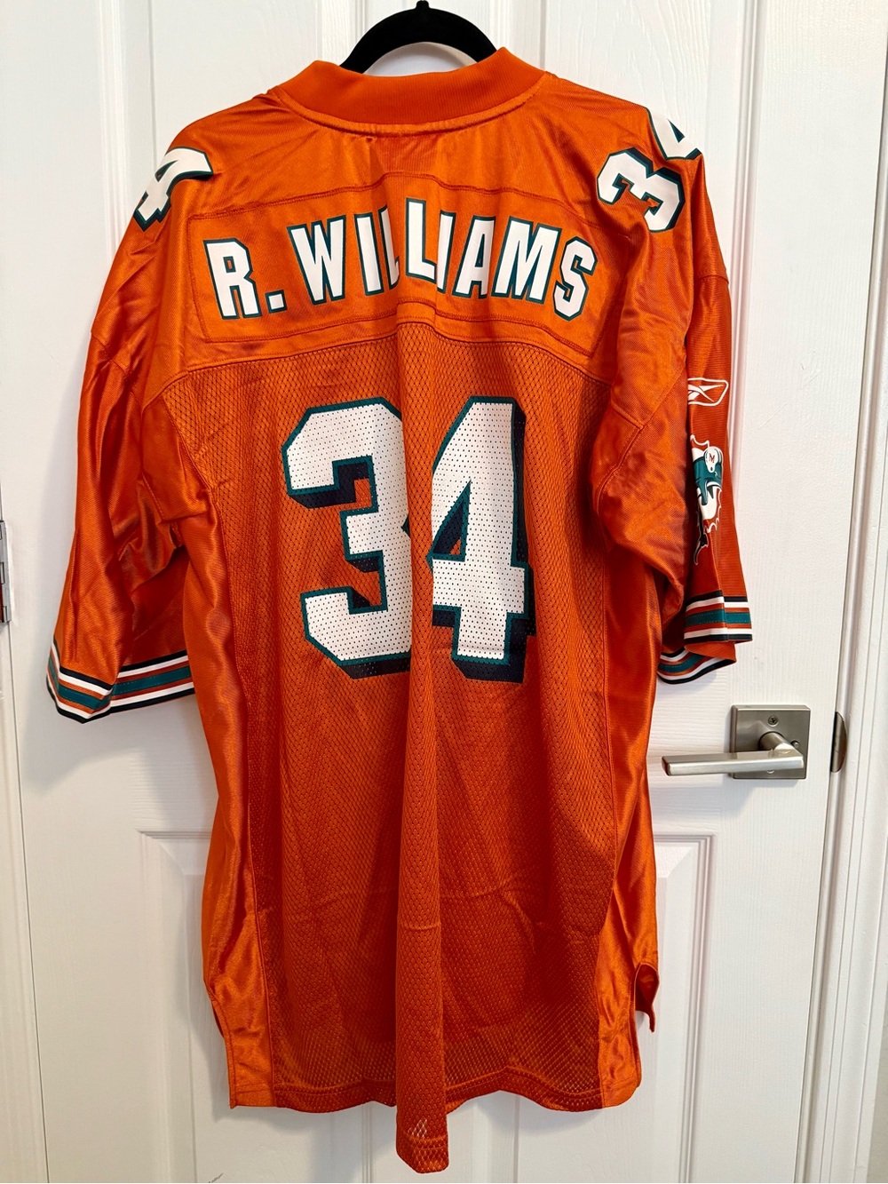 Vintage Reebok Miami Dolphins Ricky Williams #34 Orange Alternate Jersey Size XL - Picture 8 of 9